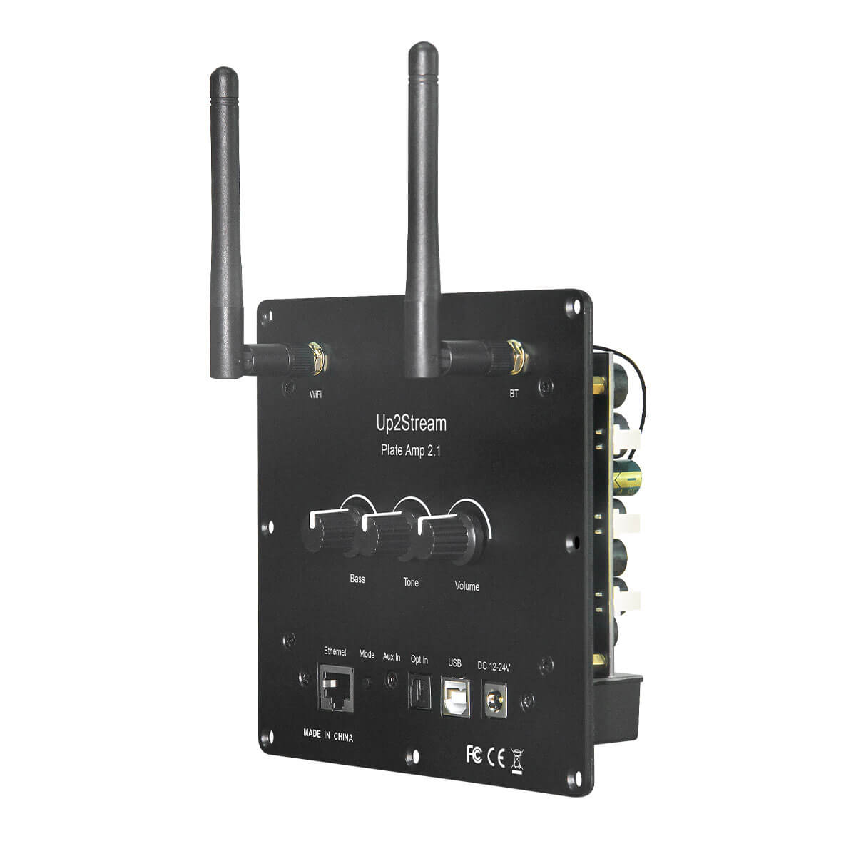 Up2stream® Plate Amp 2.1 - Multiroom Wireless 2.1 Plate Amp – Up2Stream
